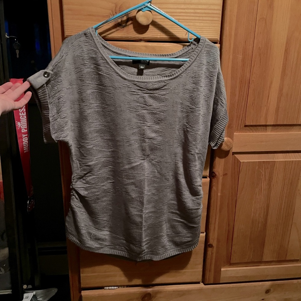 Gray sweater top